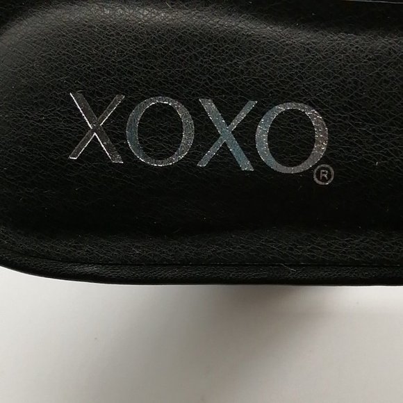 XOXO Womens Sandal Razia Black Slide Clear Studded Strap Chunky High Heel 11 - Picture 8 of 9